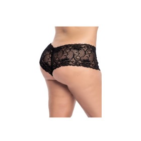 Shorty grande taille noire en dentelle 
